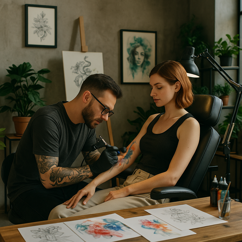 Kunstlerisches Tattoo-Studio in Koln
